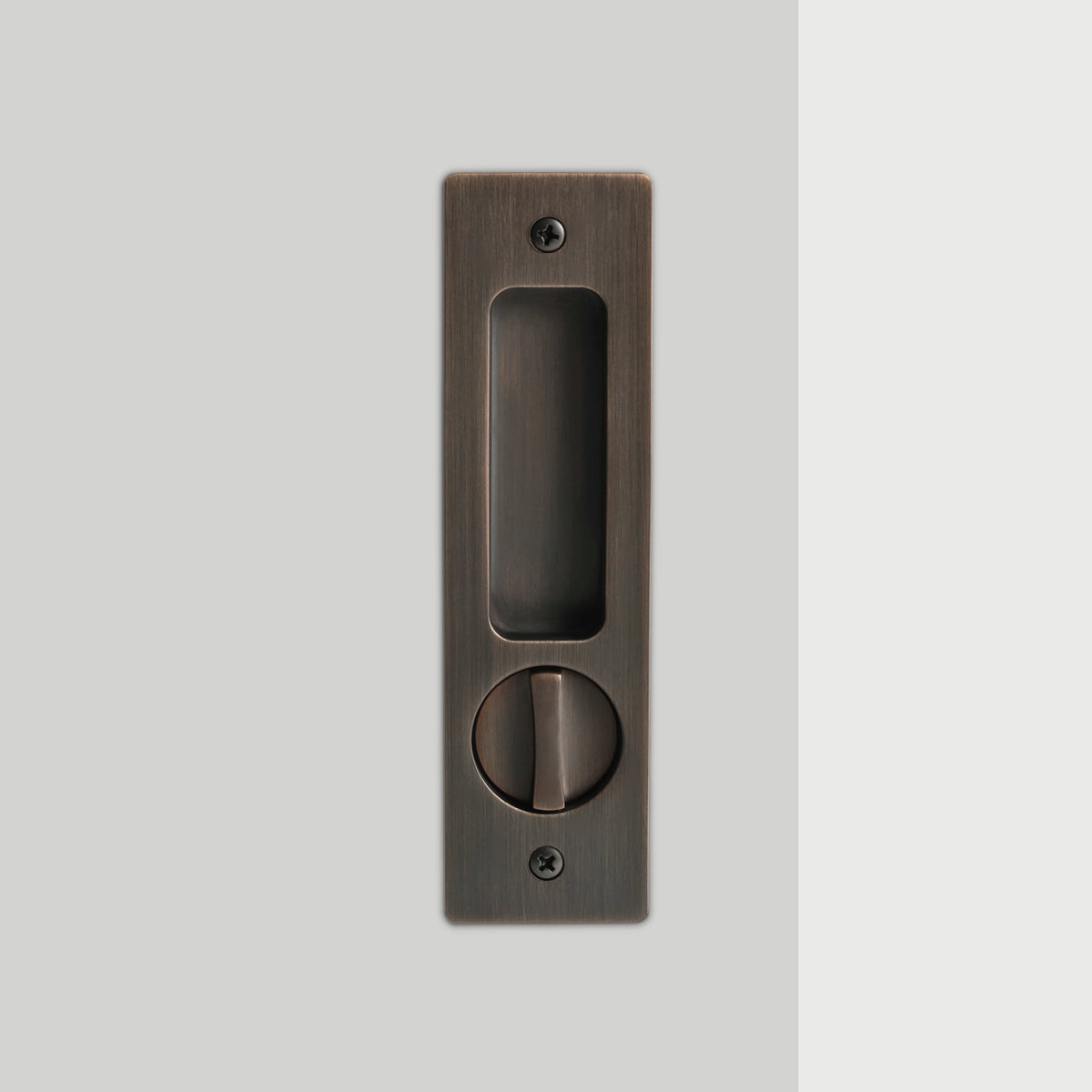 Aria Sliding Door Set in Antique Brushed Bronze, privacy turn