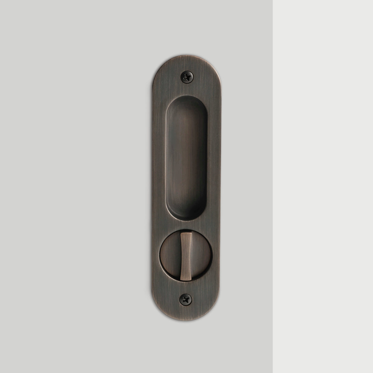 Nova Sliding Door Set in Antique Brushed Bronze, privacy turn