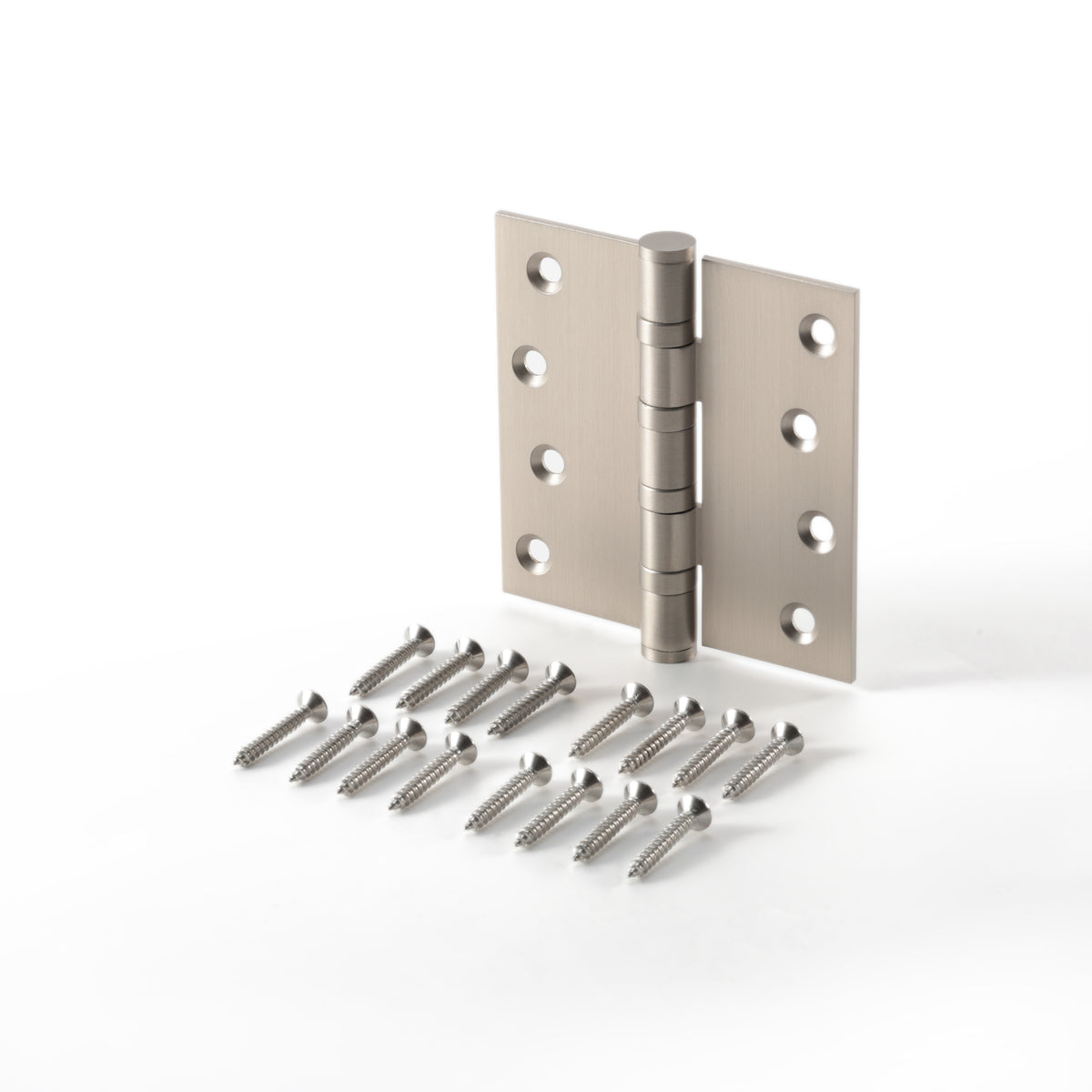 Brass Door Hinge in Matte Satin Nickel
