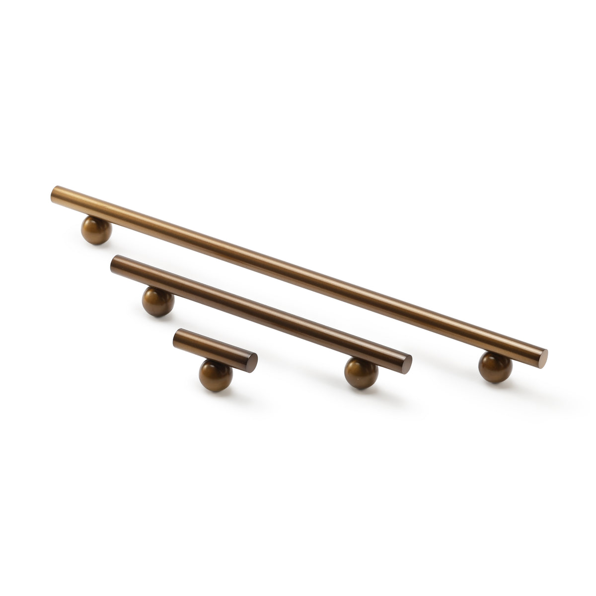 Flair Handle in Copper Brass on cabinetry