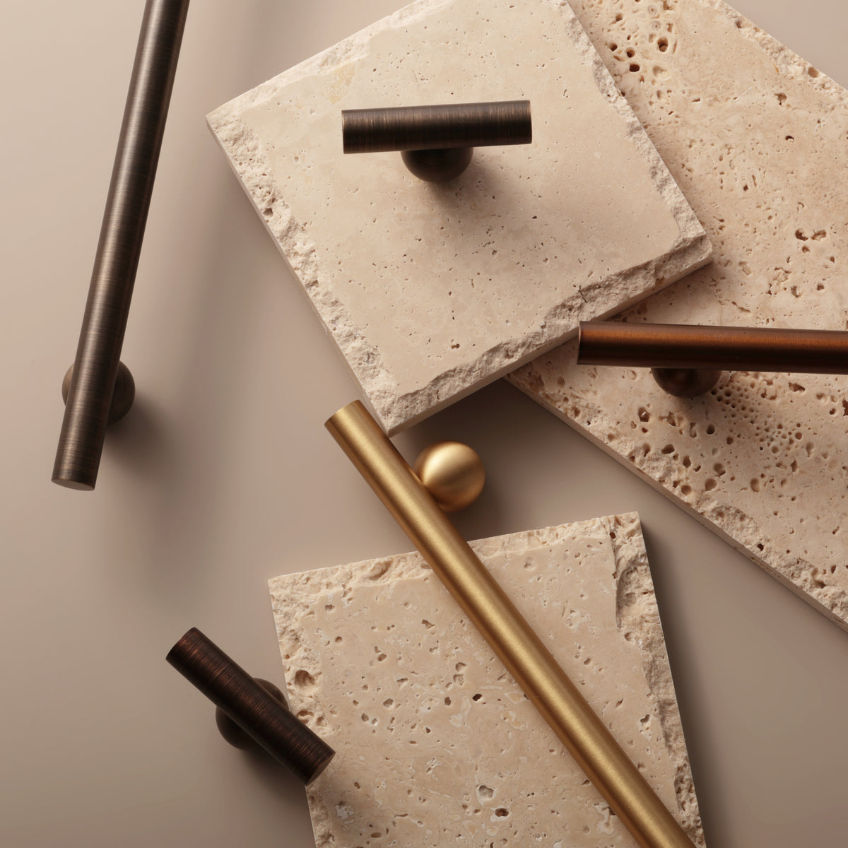 Flair collection styled on travertine