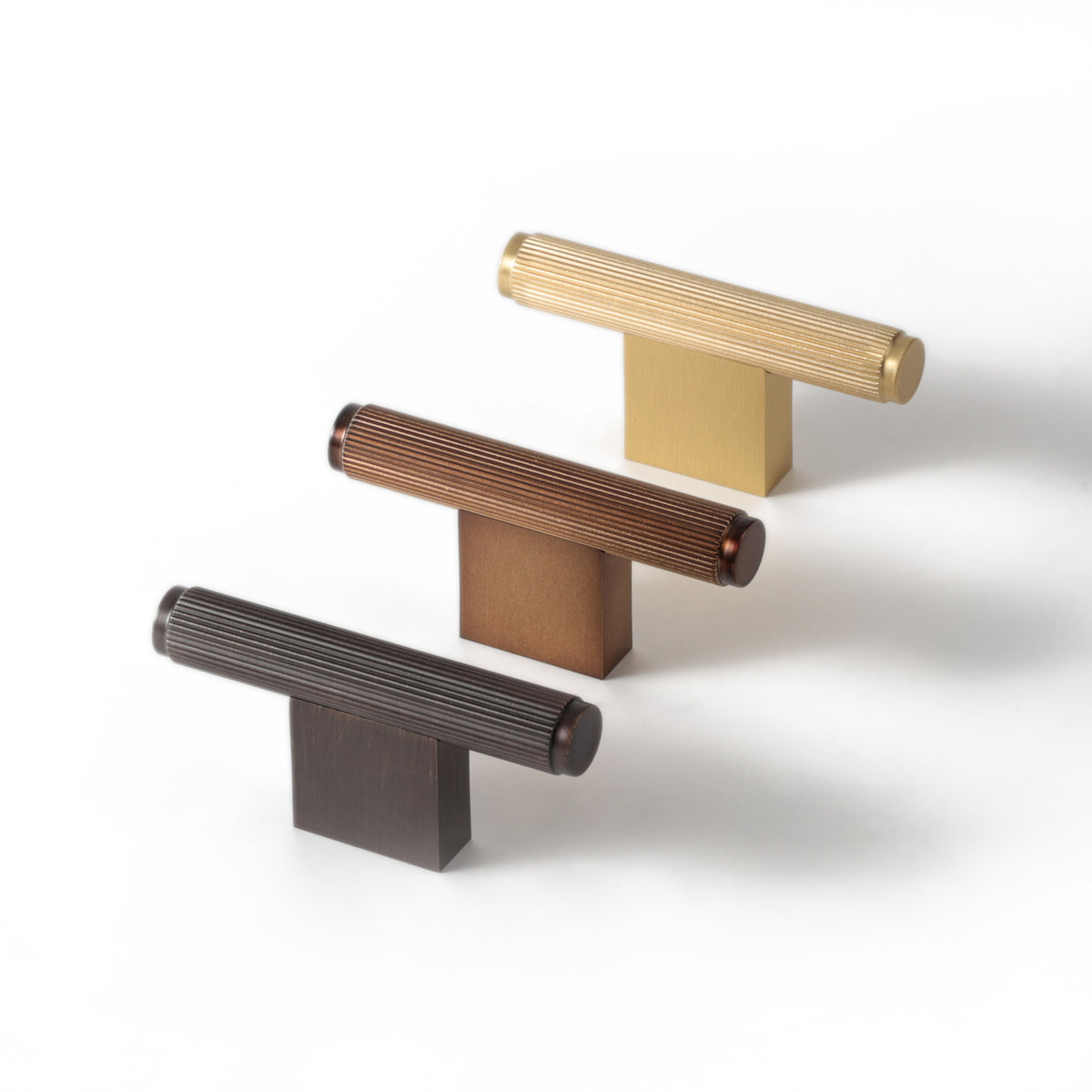 Stripe Knob in all three finishes