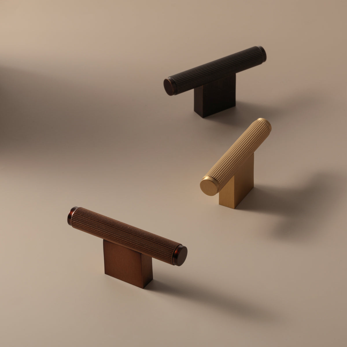 Stripe Knob in all three finishes