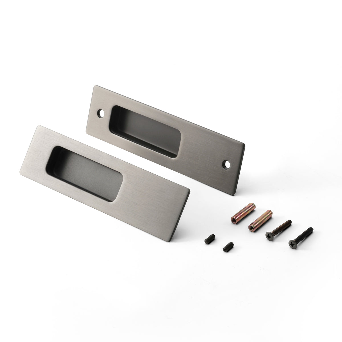 Aria Sliding Door Passage Set in Matte Grey, detail