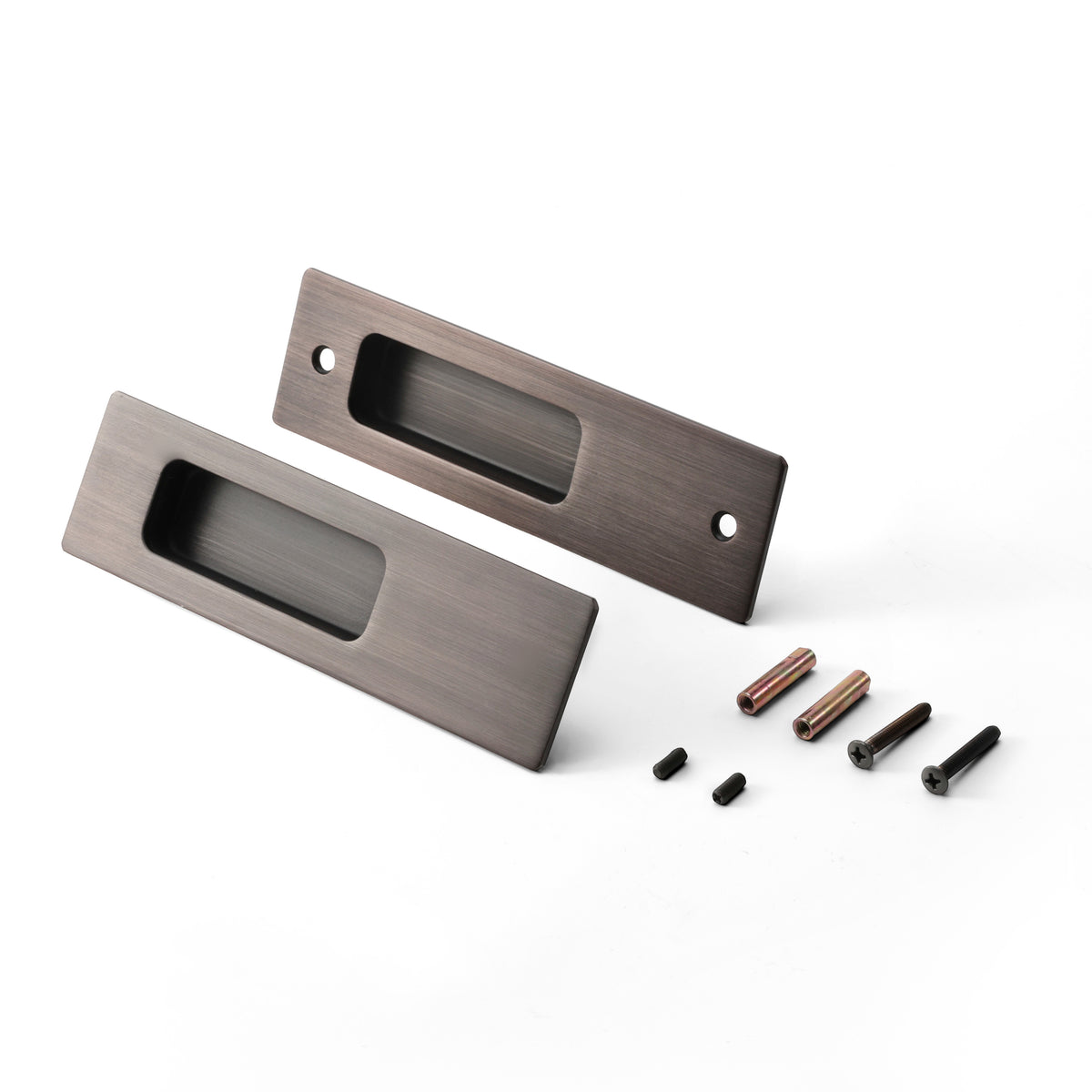 Aria Sliding Door Passage Set in Antique Copper Brass, detail