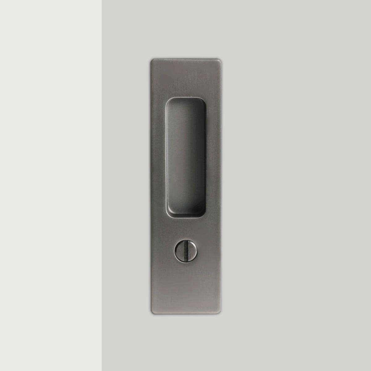 Aria Sliding Door Set in Matte Grey, installed
