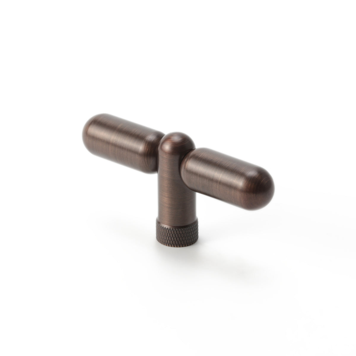 Monaco Knurled T-Knob in Antique Copper Brass