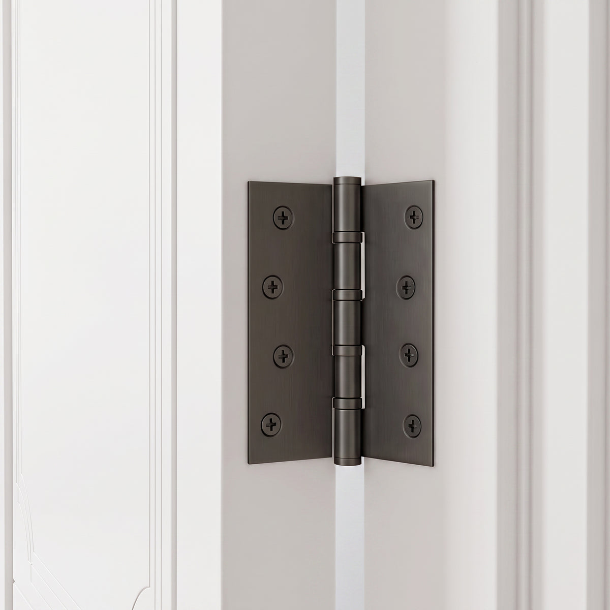 Brass Door Hinge in Matte Grey