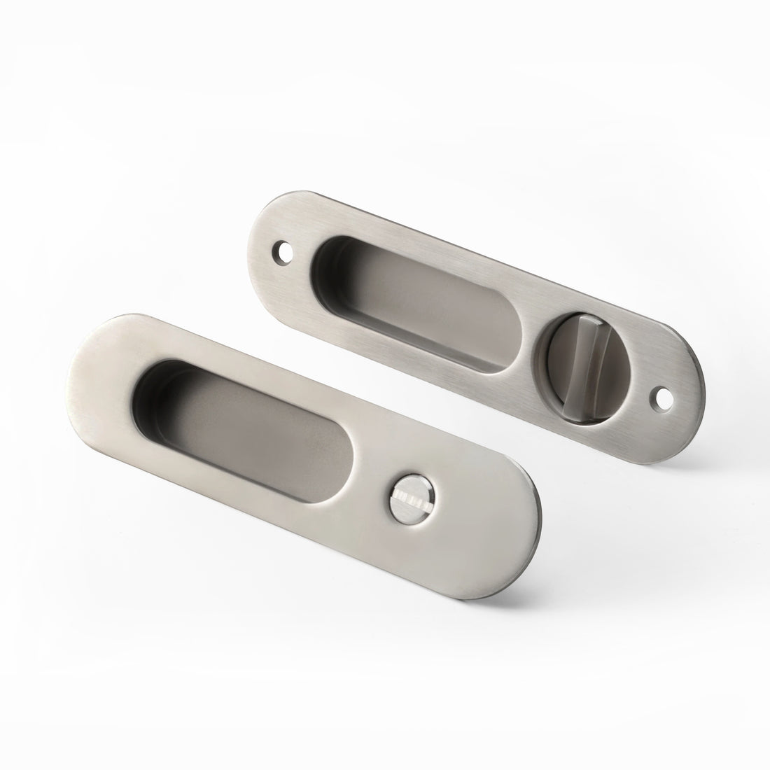Nova Sliding Door Set in Matte Satin Nickel