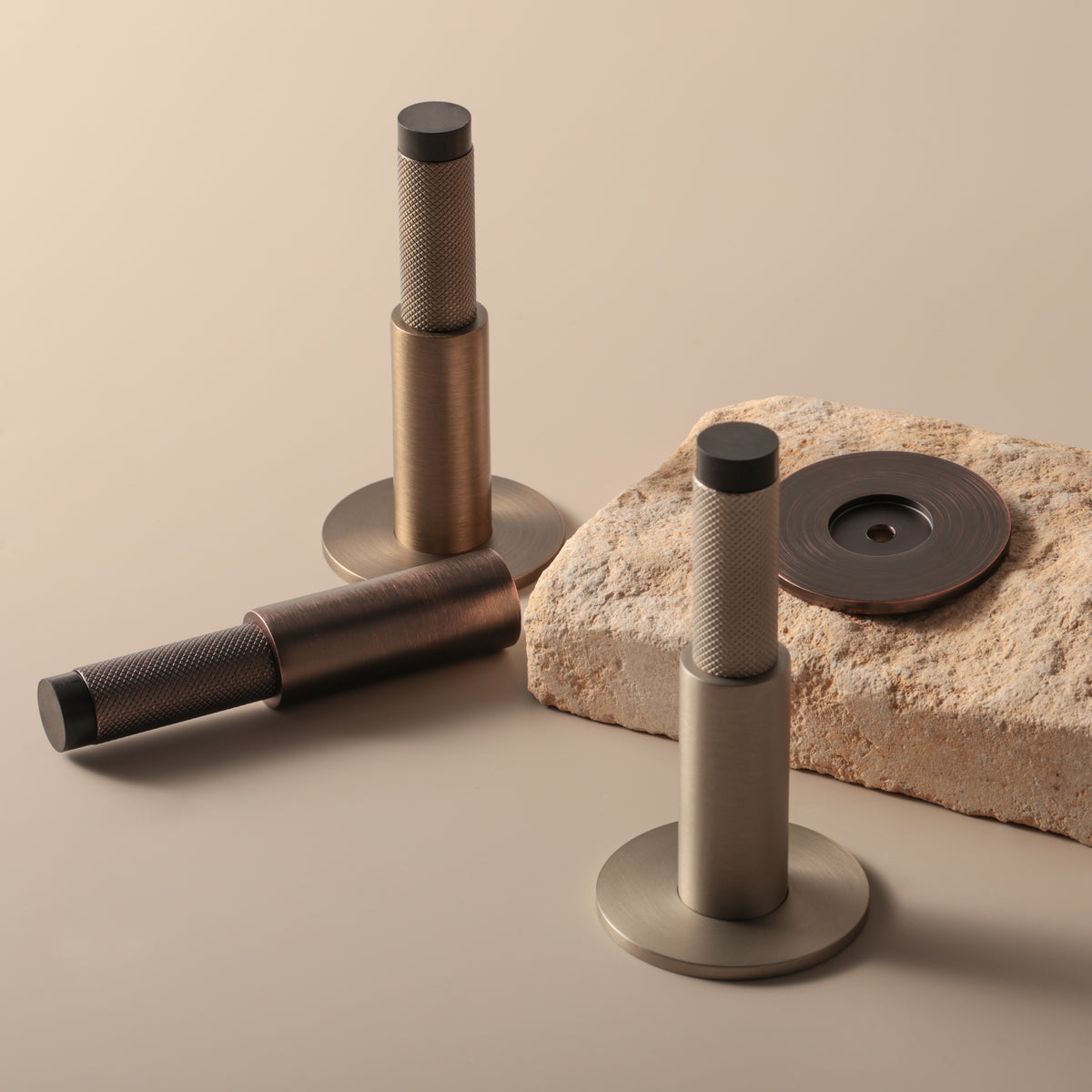 Halo Door Stop styled with stone