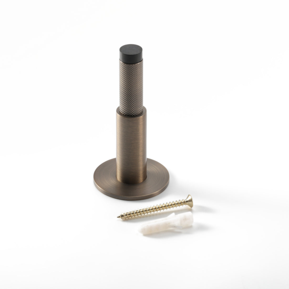 Halo Door Stop in Antique Brushed Bronze with fixing screw