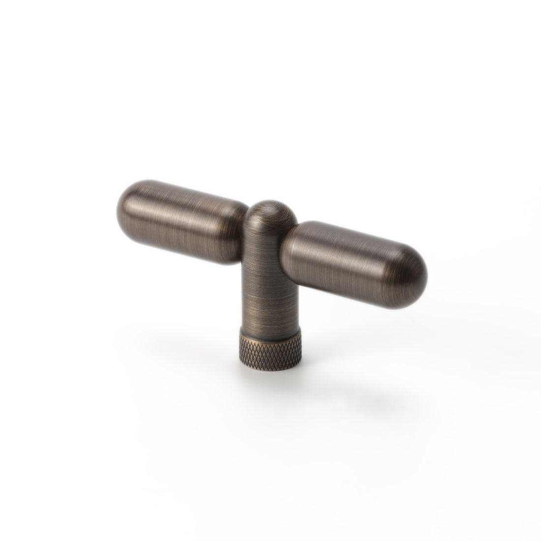 Monaco Knurled T-Knob in Antique Brushed Bronze